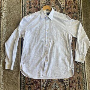 Haberdashery Shirtings J. Crew Men’s XL 17-17.5 Button Down Shirt White/Blue